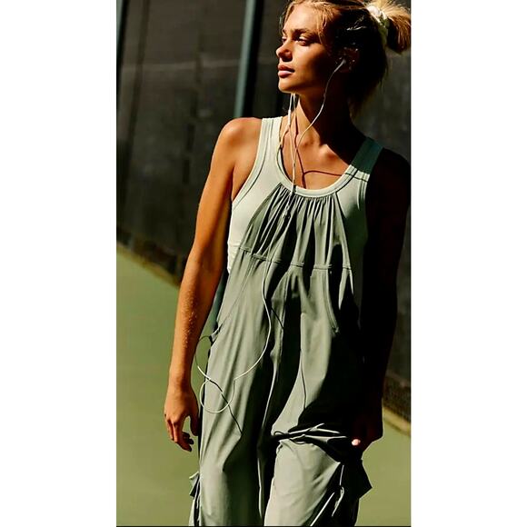 Free People Pathfinder One Piece Jumpsuit Cactus/Fern Combo M - Picture 2 of 4